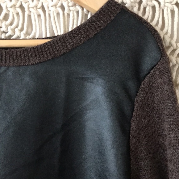Halogen merino wool and faux leather sz M - Picture 3 of 7